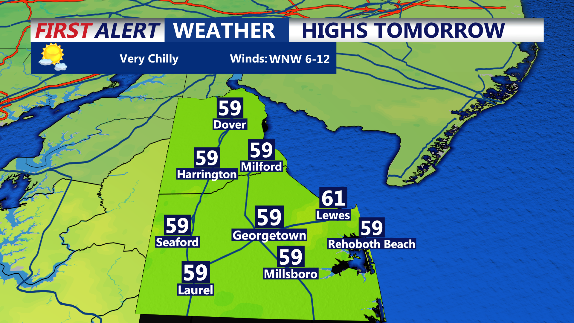 Frost Advisory likely as cool, dry air moves into Sussex County